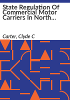 State_regulation_of_commercial_motor_carriers_in_North_Carolina