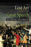 The lost art of the great speech