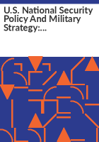 U_S__national_security_policy_and_military_strategy