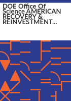 DOE_Office_of_Science_AMERICAN_RECOVERY___REINVESTMENT_ACT_NEWSLETTER